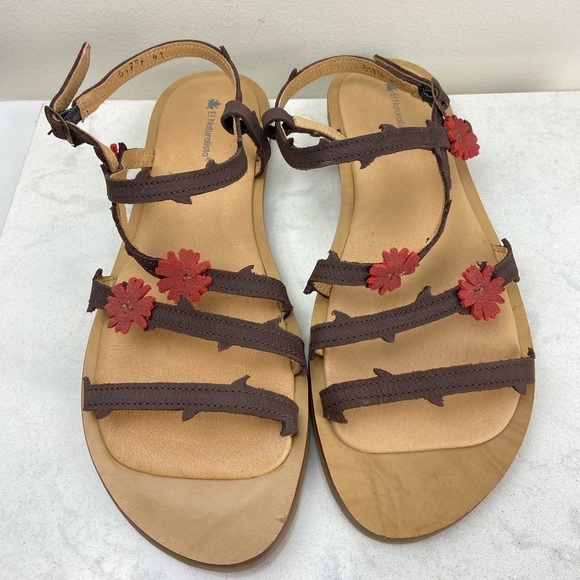 NWOT N5193F PLEASANT HERBAL TULIP Leather Sandals Comfort Padded Footbed - Picture 4 of 12